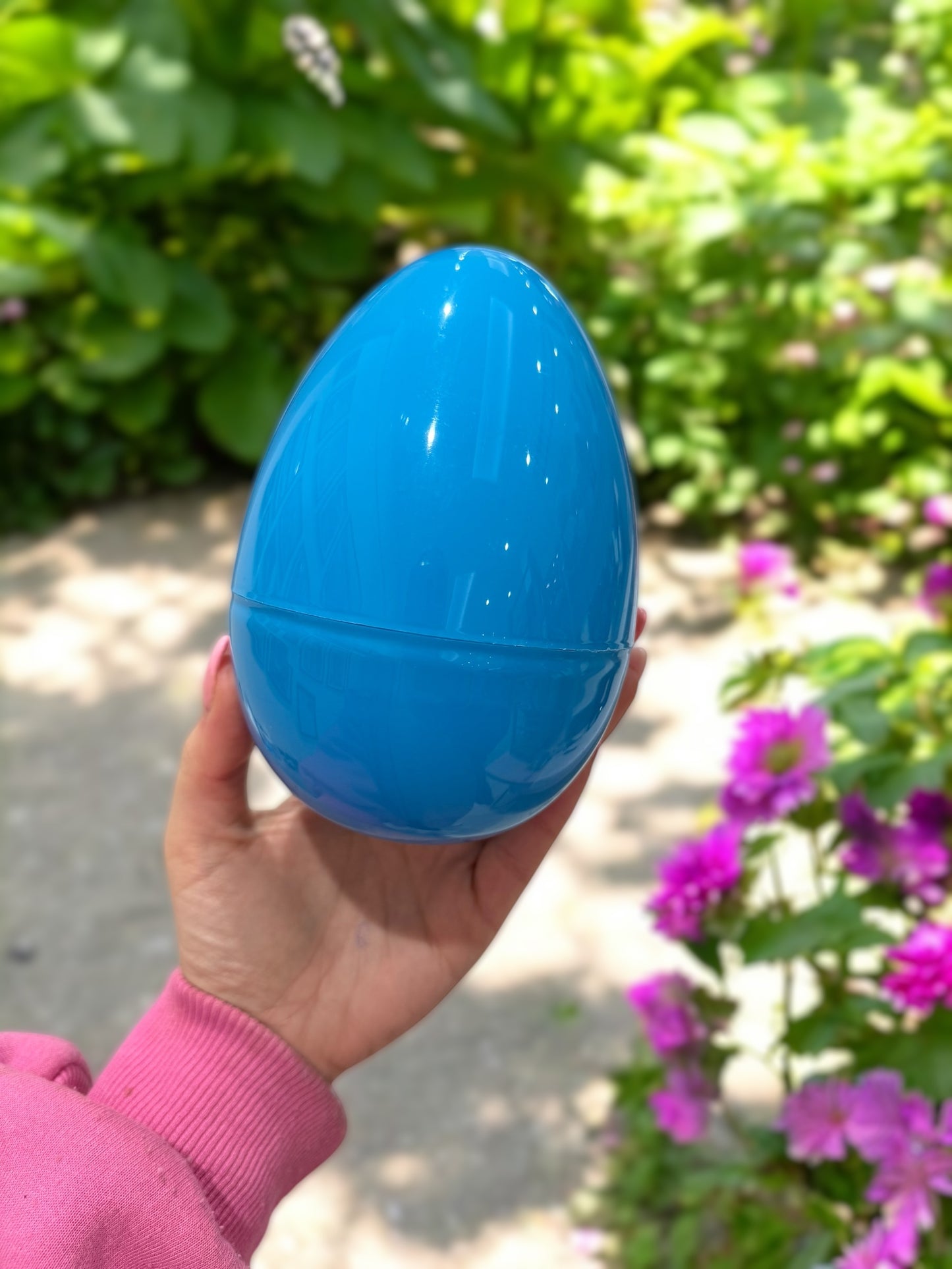 Blue plastic egg