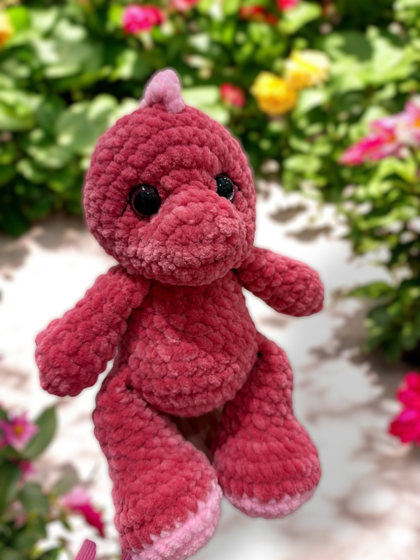 Pink dinosaur front view