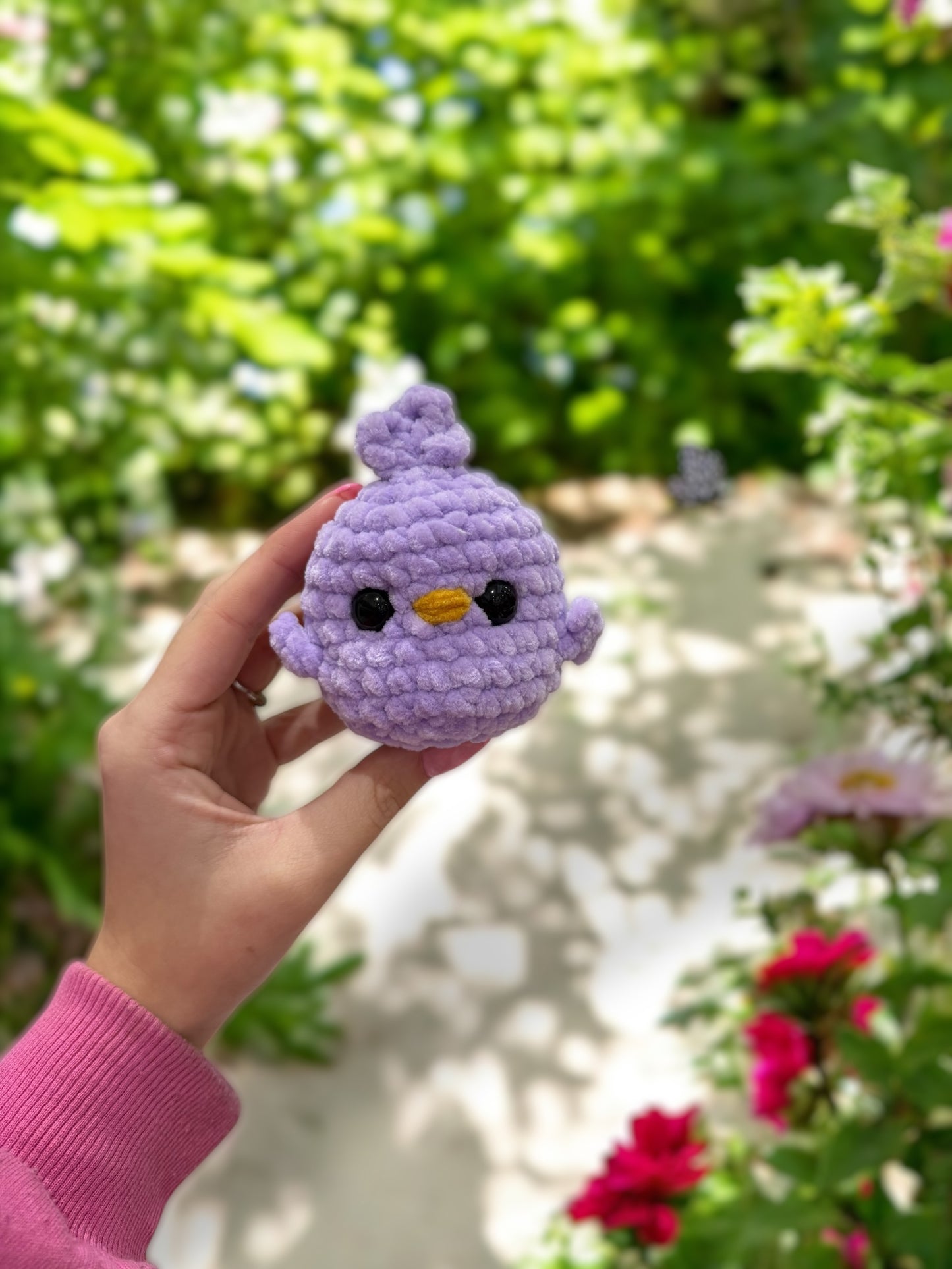 Lilac crochet chick