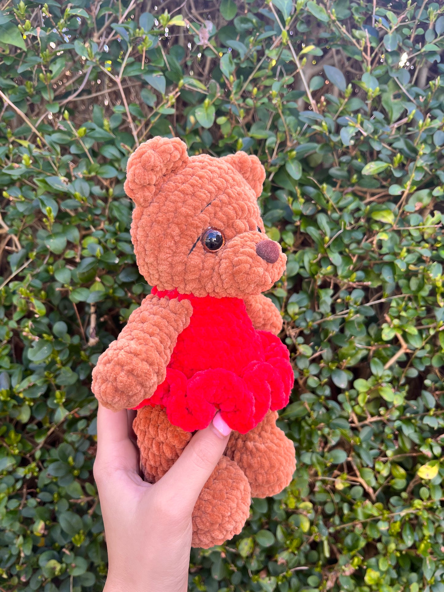 Little bear in red dress